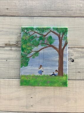 Original 8x10 acrylic on Canvas Tree Swing Wall Decor